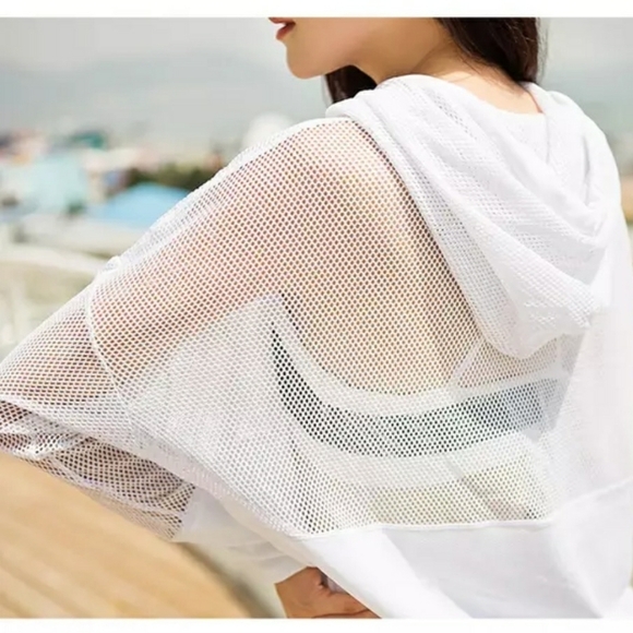 🆕 White Mesh Hoodie - Picture 2 of 8